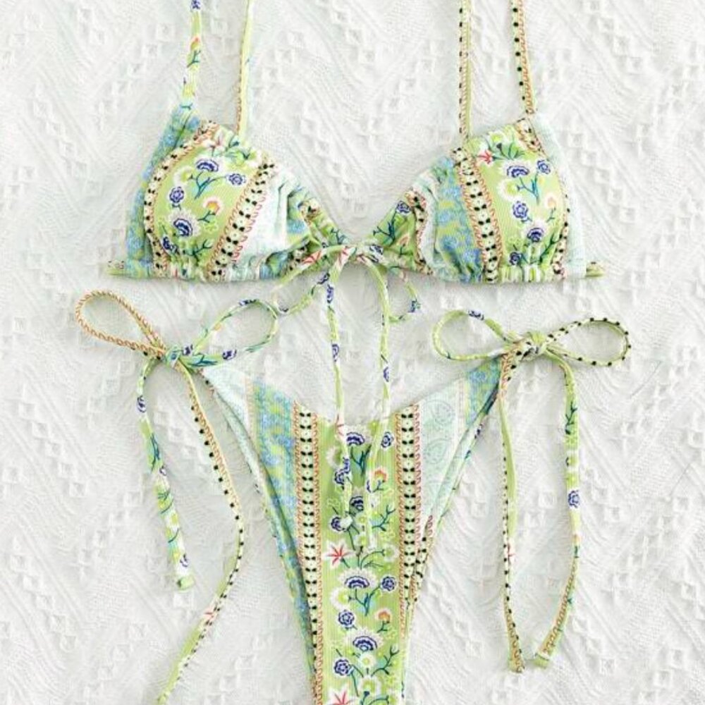 Shein Multicolor Patterned Bikini Top
